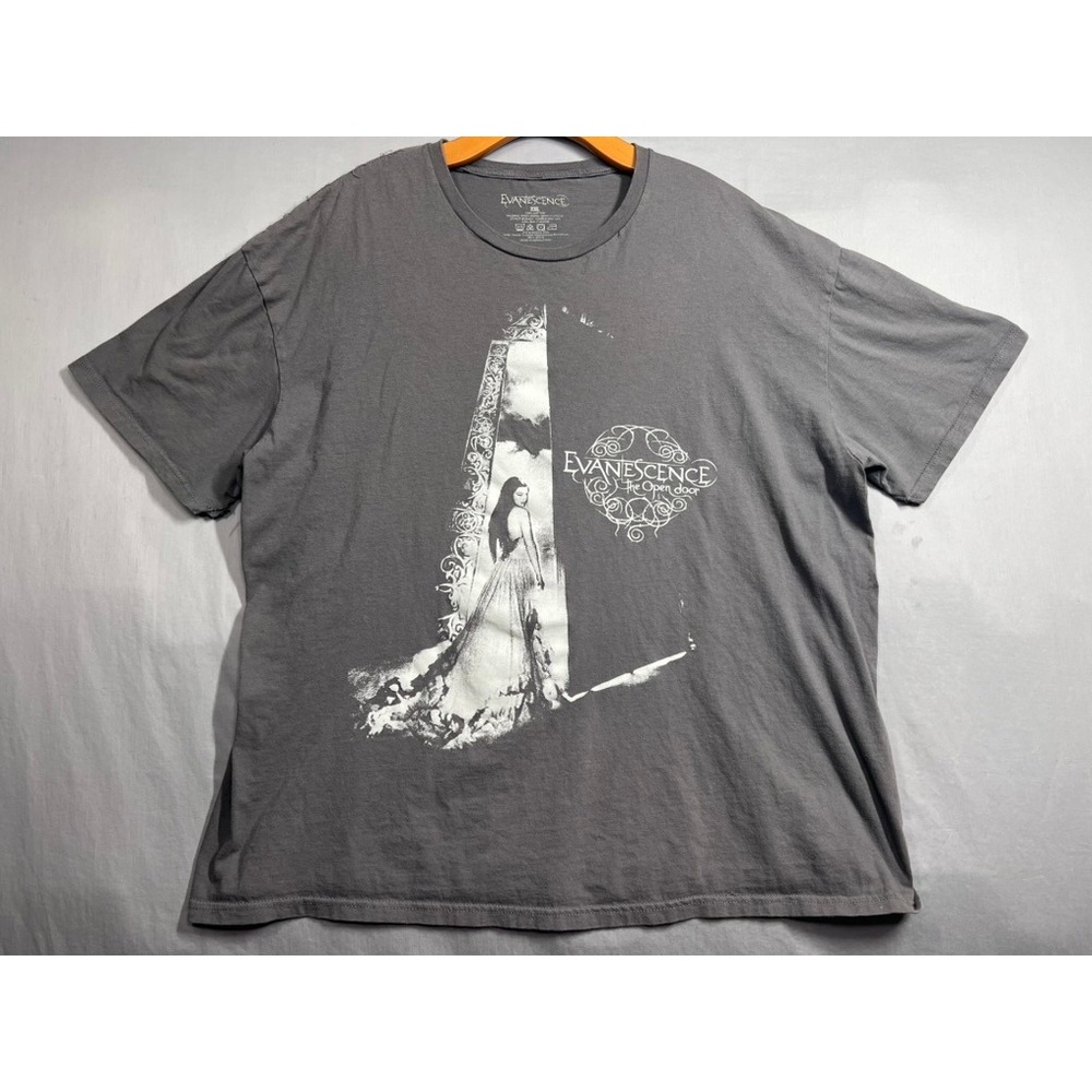 Evanescence The Open Door Band T Shirt 2XL Gray Amy Lee Gothic Rock Emo Tee